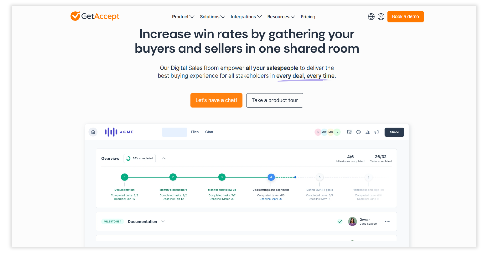 GetAccept digital sales room for small business
