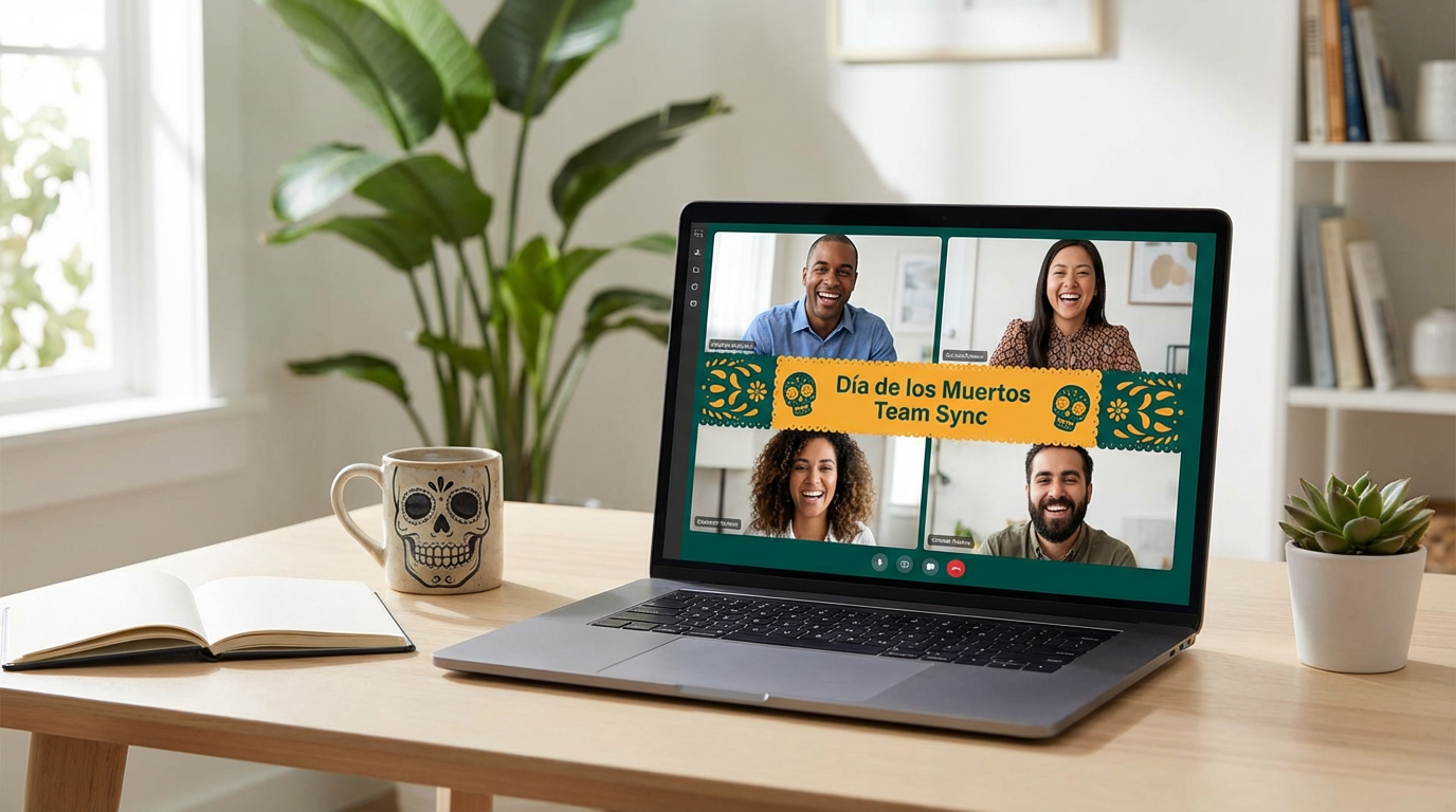 Team members on a professional video call discussing project kickoff