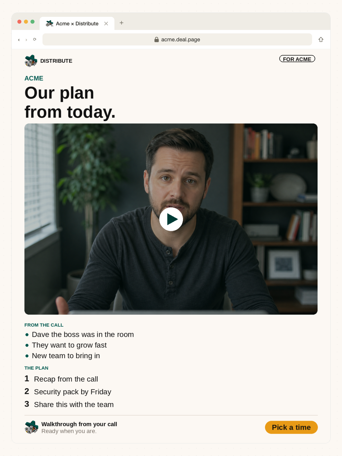 A full branded deal page built by Dante, scrolling