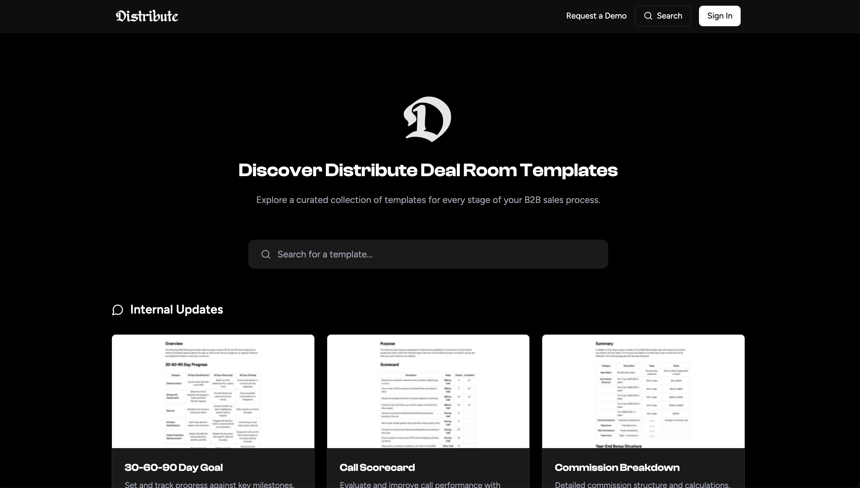 Sales Templates Gallery Distribute